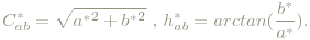 C^*_{ab}=\sqrt{a^*^2+b^*^2}\textrm{ , } h^*_{ab}=arctan(\frac{b^*}{a^*}).